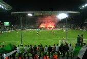 Saison 2007 / 2008 - ASSE / Monaco : Craquage de fumigènes en Kop Sud