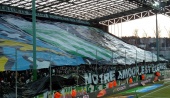 Saison 2011 / 2012 - ASSE / Rennes : 20 ans Green Angels Kop Sud : Tifo 5 à la mi-temps